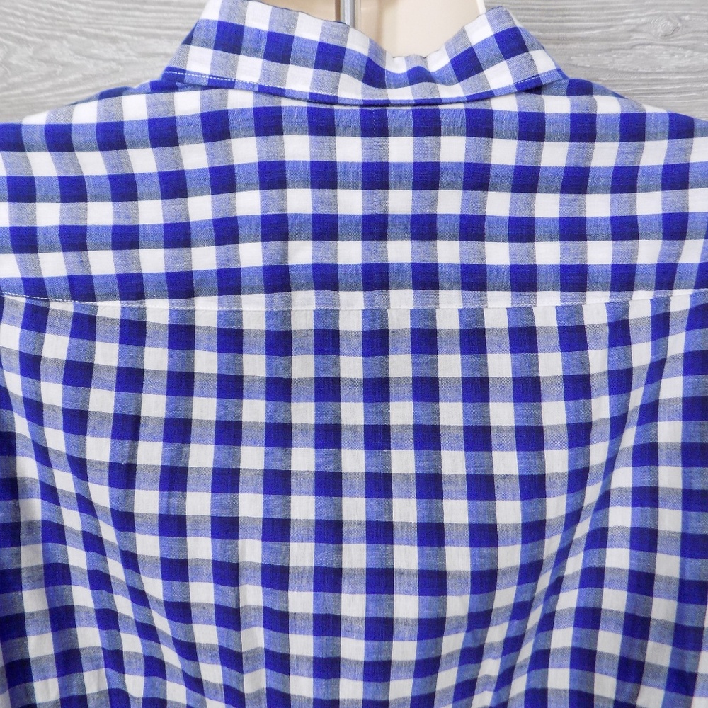 Vince. Men's Blue Check Long Sleeve Shirt M - Picture 4 of 8